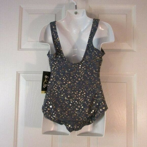 Art Class Girls swim suit Zephyr Blue with gold metallic Moon Stars Bathing - Picture 6 of 10